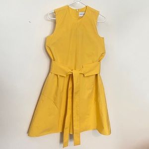 Fabiana Pigna Yellow Cotton belted swing dress XS